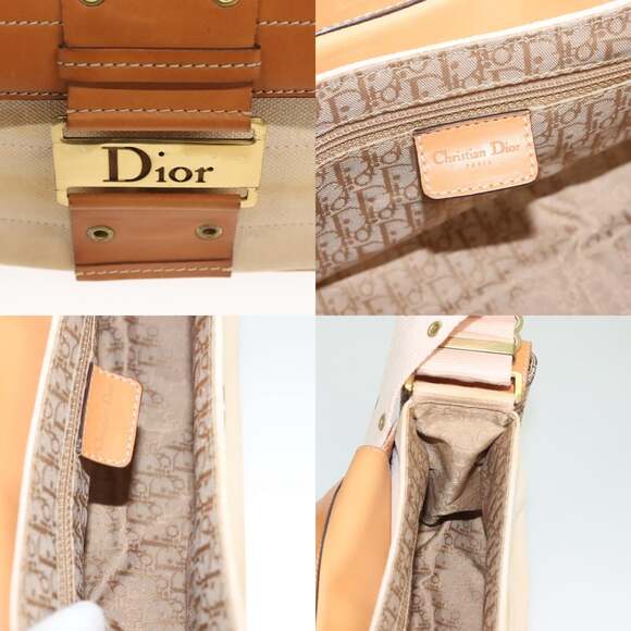 DIOR Trotter Canvas Street Chic Shoulder Bag Brown Gold - Picture 11 of 12